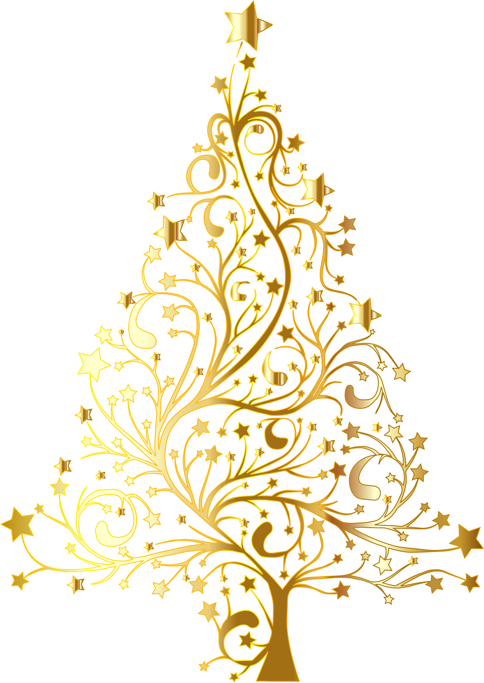 Christmas Tree Gold No Background