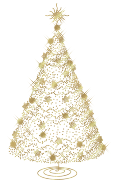 Transparent Christmas Gold Tree PNG Clipart
